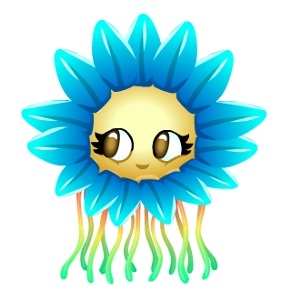 Cute Aqua Flower Jellyfish